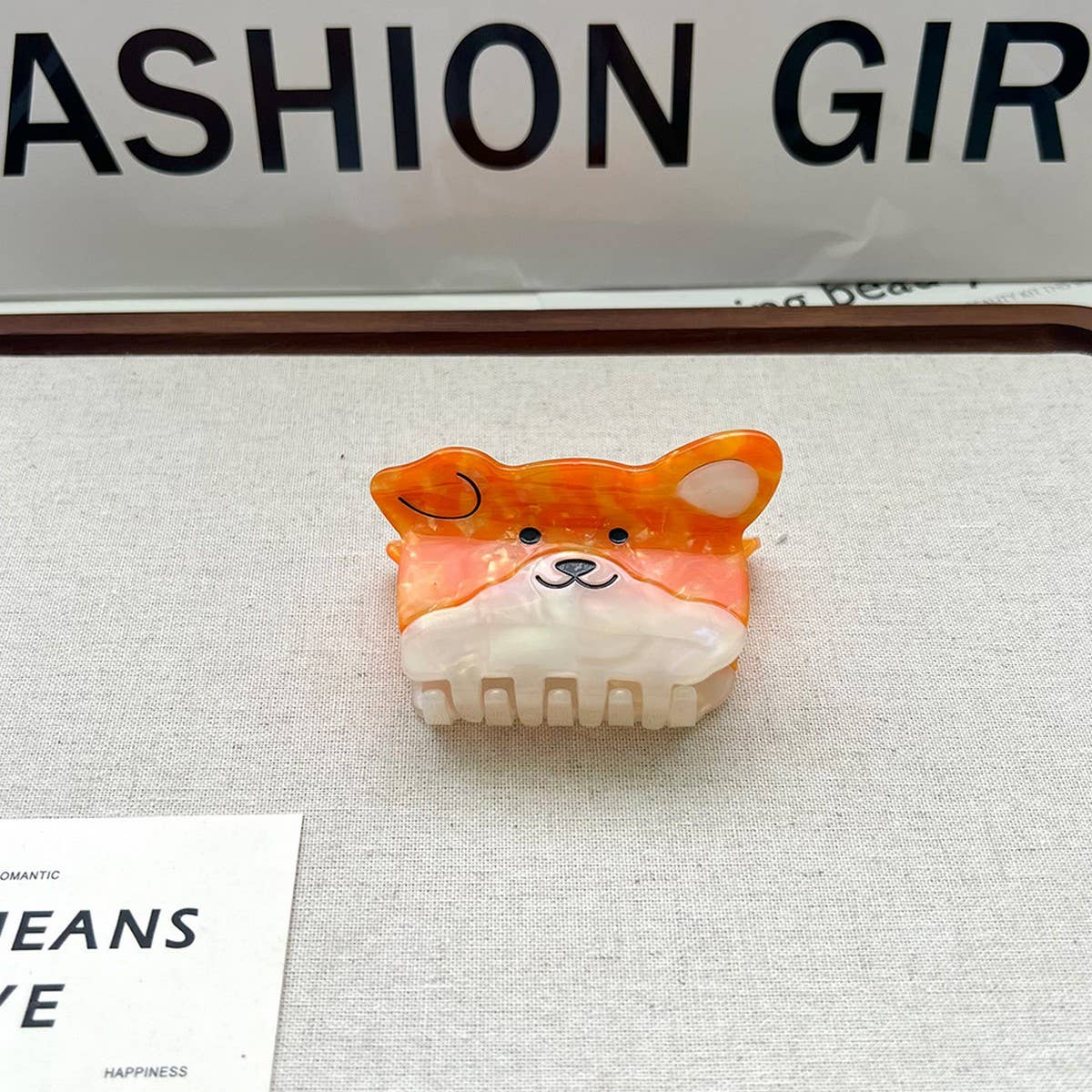 CUTE YELLOW DOG ACETATE HAIR CLAW CLIP_CWAHA5772