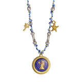 HANDMADE ZODIAC NECKLACE WITH ENAMEL CHARMS_CWMM8810