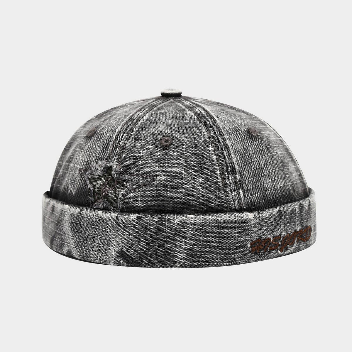 Retro Letter Star Patch Brimless Cap Unisex_Cwah04671