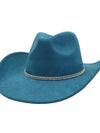 SUEDE DENIM COWBOY FEDORA HAT WESTERN ETHNIC STYLE_CWAH04394