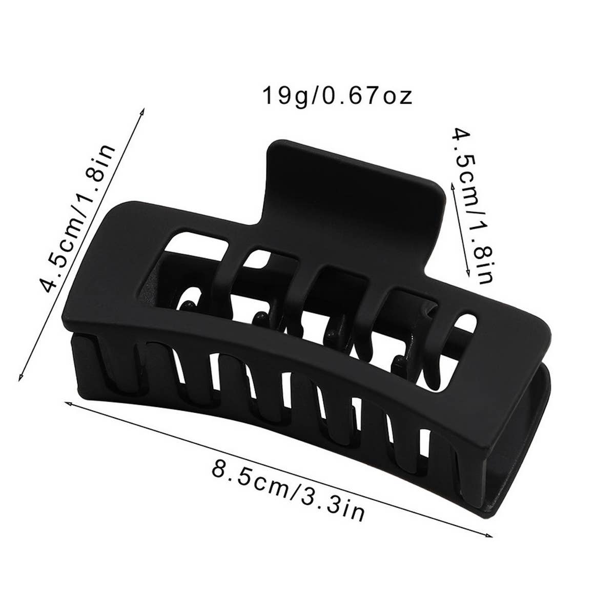 MATTE SQUARE HAIR CLAW MINIMALIST SHARK CLIP_CWAHA2826