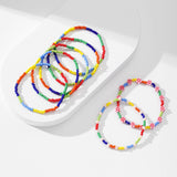 BOHO BEADED ANKLET SET CRYSTAL GLASS BEADS_CWMM6354