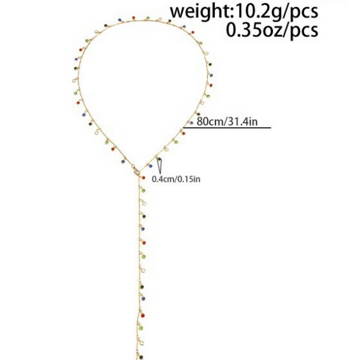 FASHIONABLE COLORFUL CRYSTAL Y SHAPED NECKLACE_CWMM3148