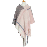 THICK TASSEL COLOR MATCHING PULLOVER CAPE SHAWL_CWASC1206