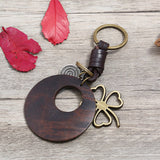 CREATIVE LOVE GRASS WOVEN LEATHER KEYCHAIN_CWMM4713
