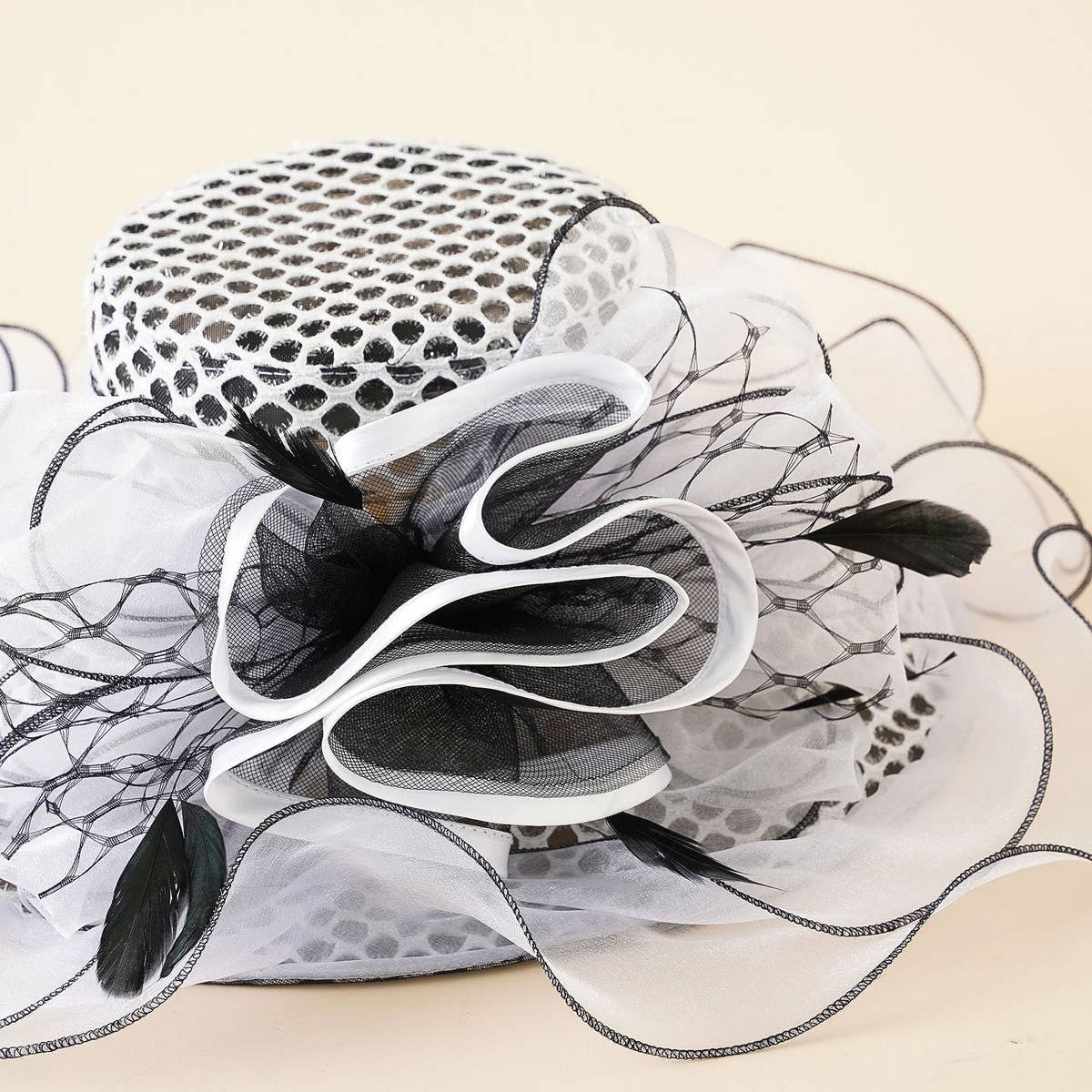 NEW LARGE FLOWER FLAT TOP CURLING HAT_CWAH1391