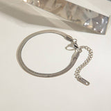 STAINLESS STEEL FLAT SNAKE CHAIN BRACELET NECKLACE_CWAJE4873