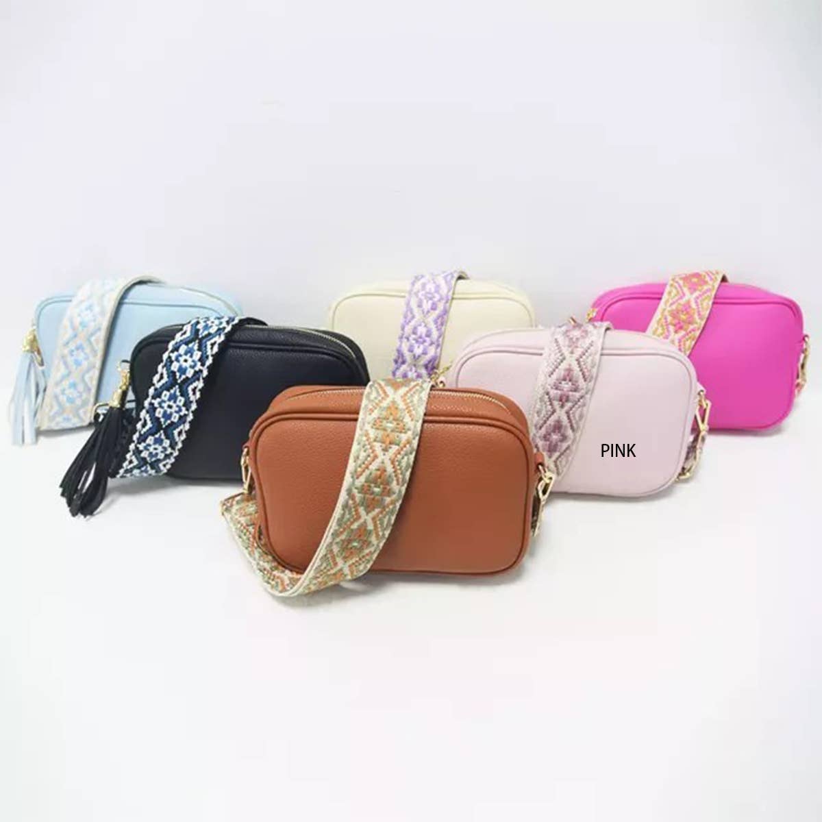 BOHEMIAN SOLID COLOR LEATHER SMALL SQUARE BAG_CWAB1810