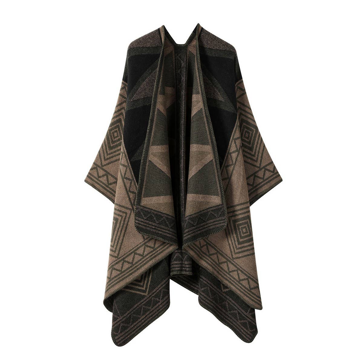 CAPE DARK DOUBLE SIDED WARM OUTER WEAR THICK SHAWL_CWASC2122