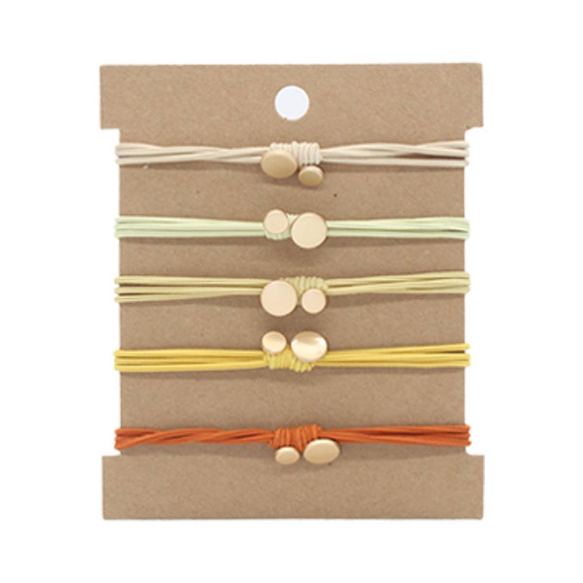 5 CARD MOUNTED GRADIENT SIMPLE HAIR SCRUNCHIES_CWAHA2722