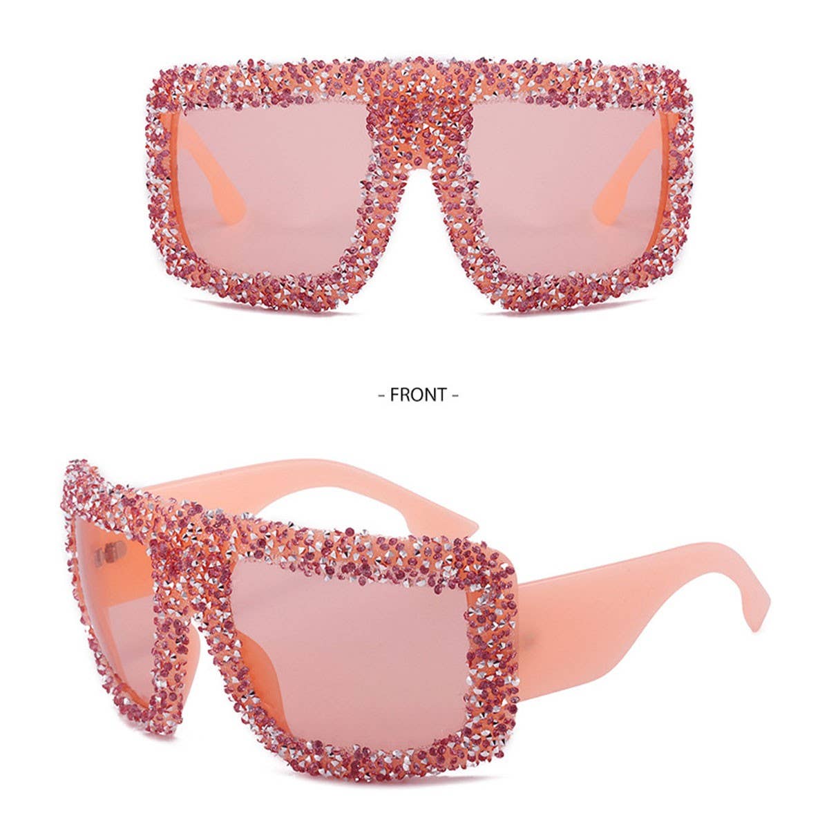 Vintage Diamond Large Frame Square Sunglasses_Cwasg0852