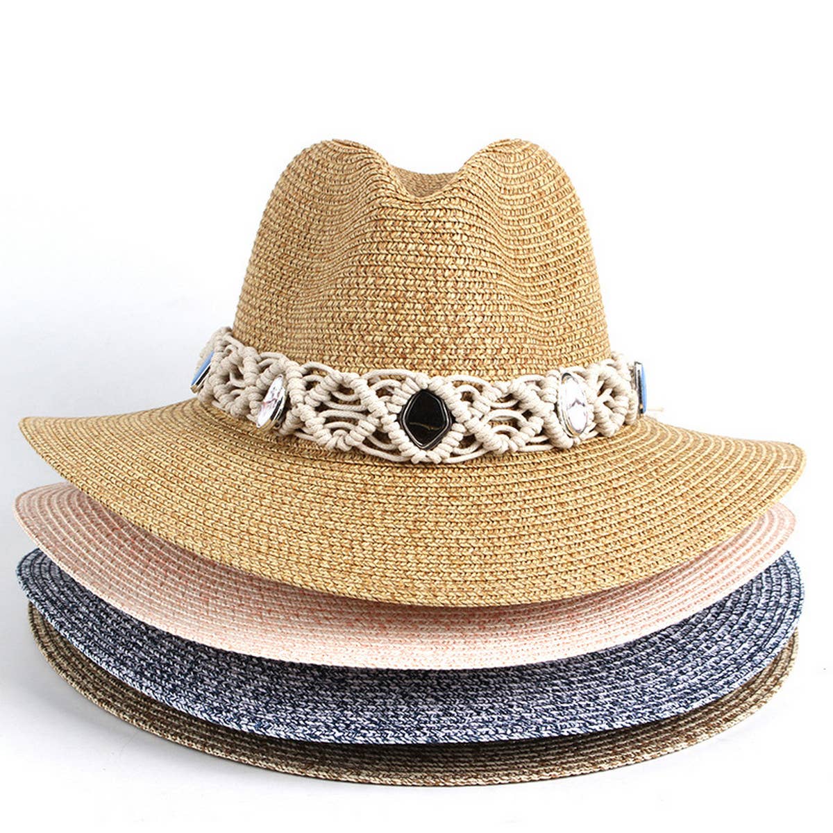 FASHIONABLE AND PERSONALIZED HOLLOW PANAMA HAT_CWAH1199