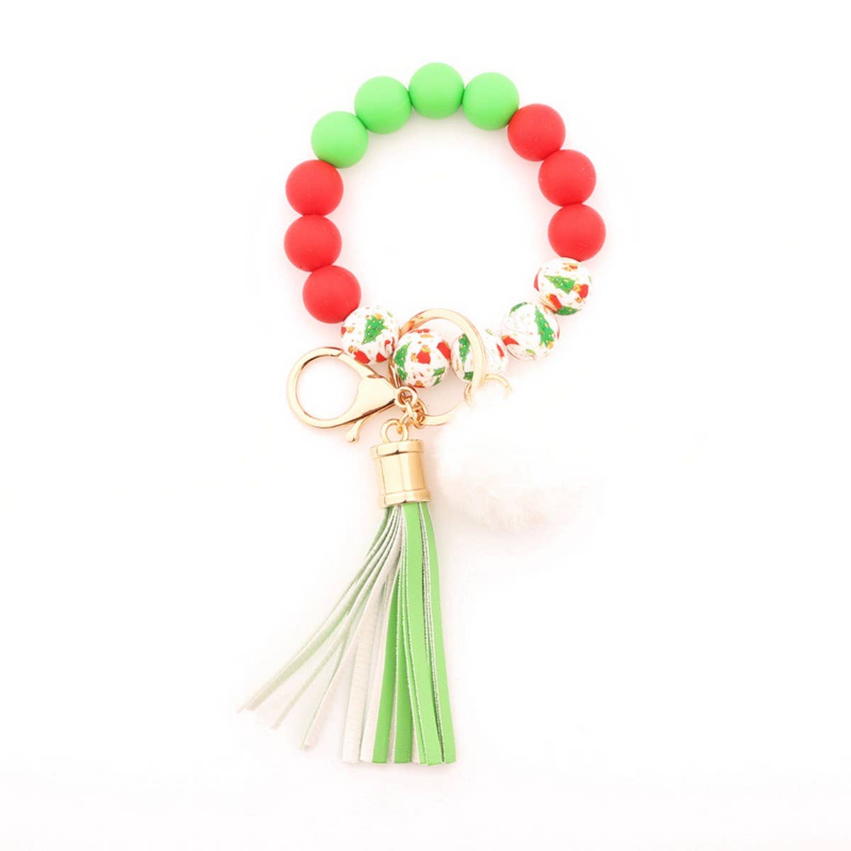 CHRISTMAS SILICONE BEAD BRACELET KEYCHAIN GIFT_CWMM7010