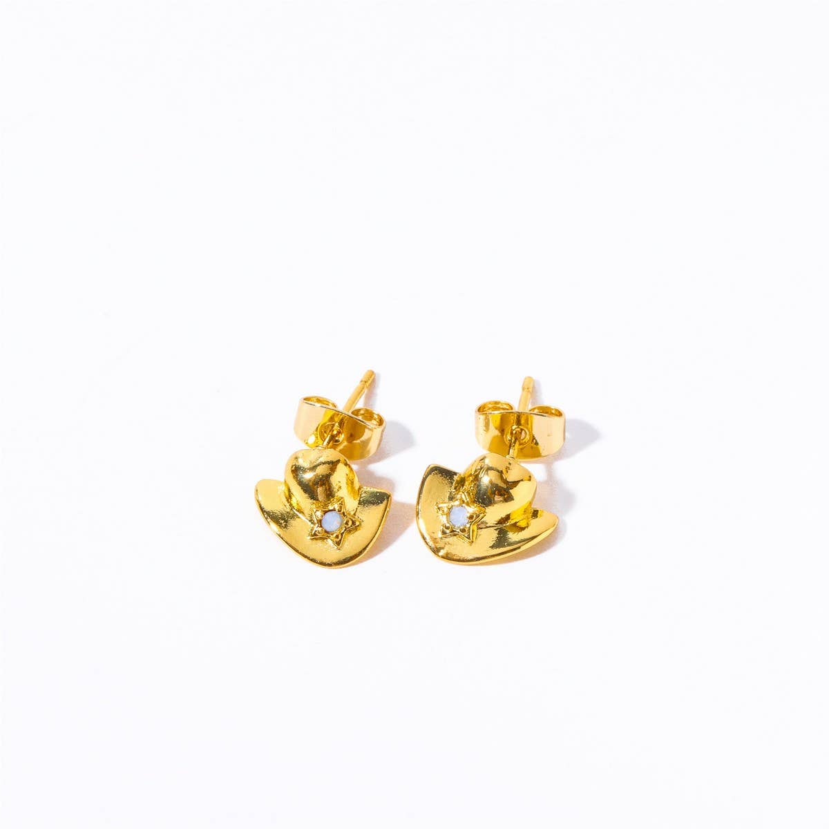 Womens Cowboy Boots Hat Horseshoe Stud Earrings_Cwaje5075