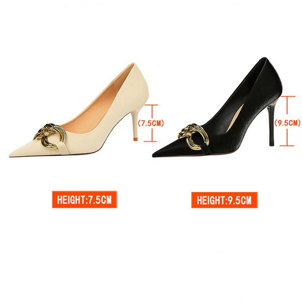 SHALLOW MOUTHED POINTED METAL BUCKLE HIGH HEELS_CWSHH0049