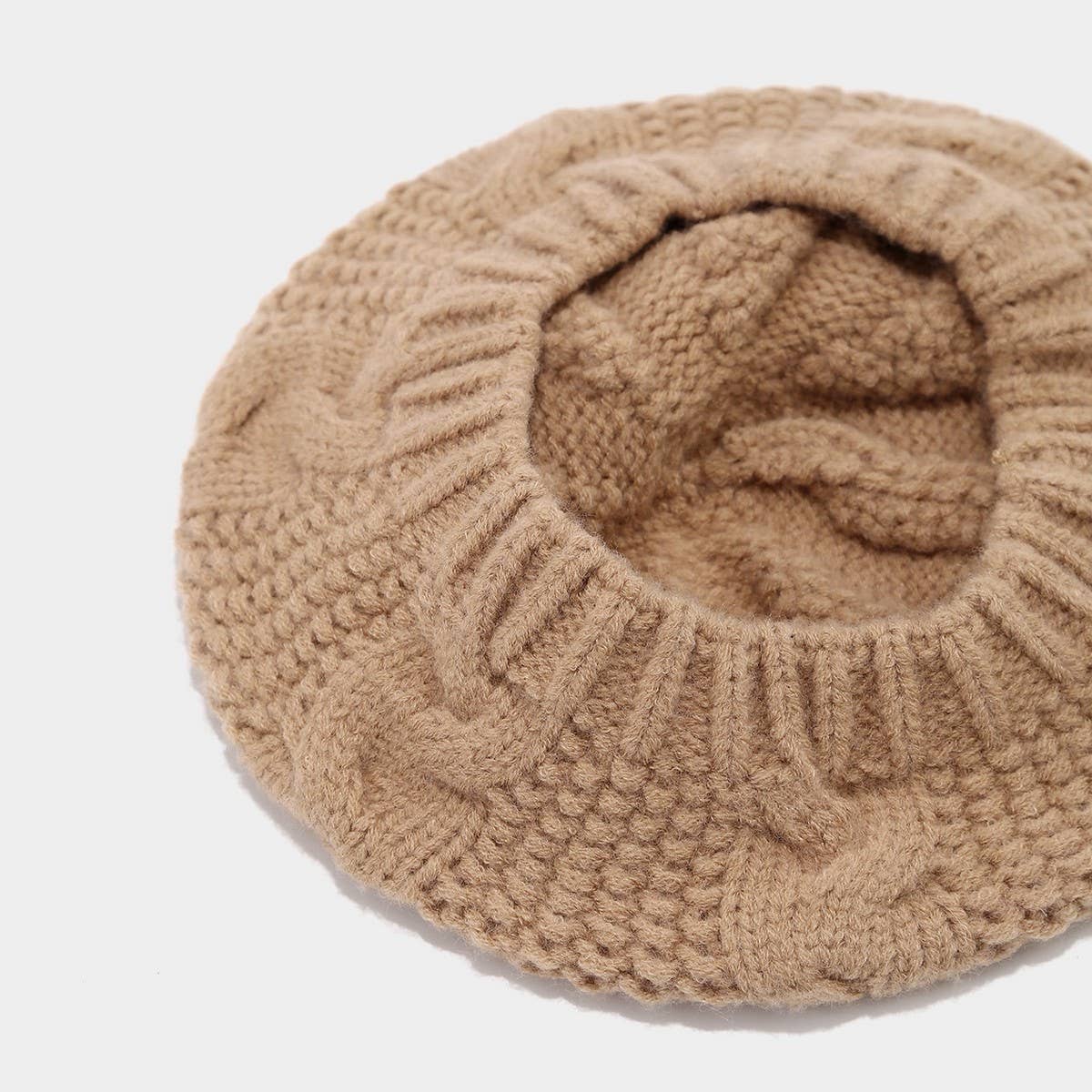 Women'S Thick Knit Beret Hat Winter Warm_Cwah04720