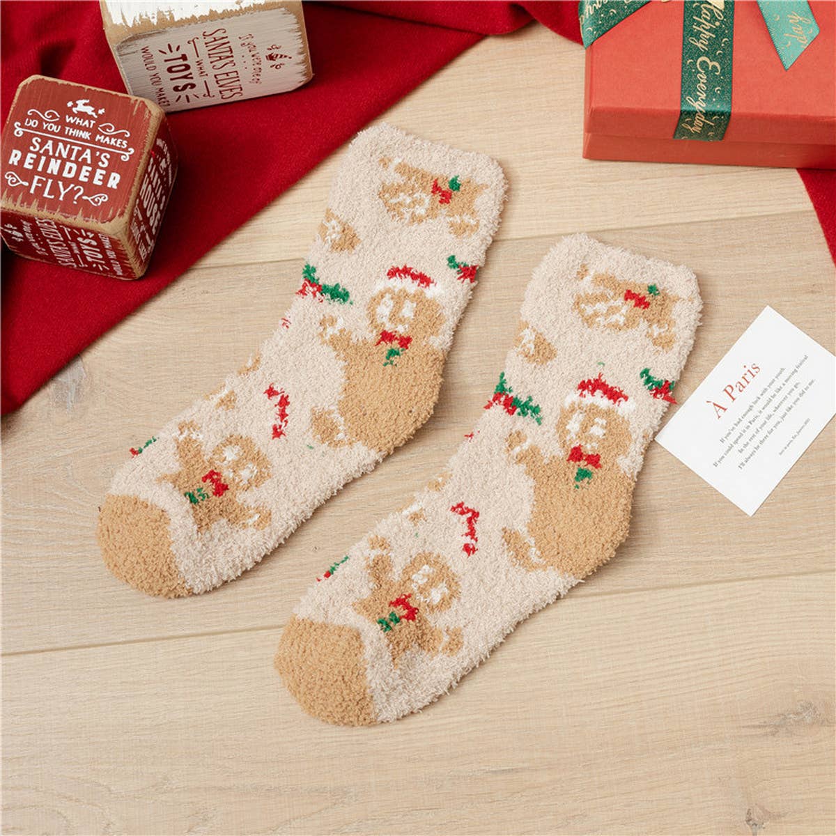 CHRISTMAS SOFT PLUSH SOCKS_CWMS0624