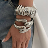 FASHIONABLE SPRING OPEN METAL SMOOTH BRACELET_CWMM3074