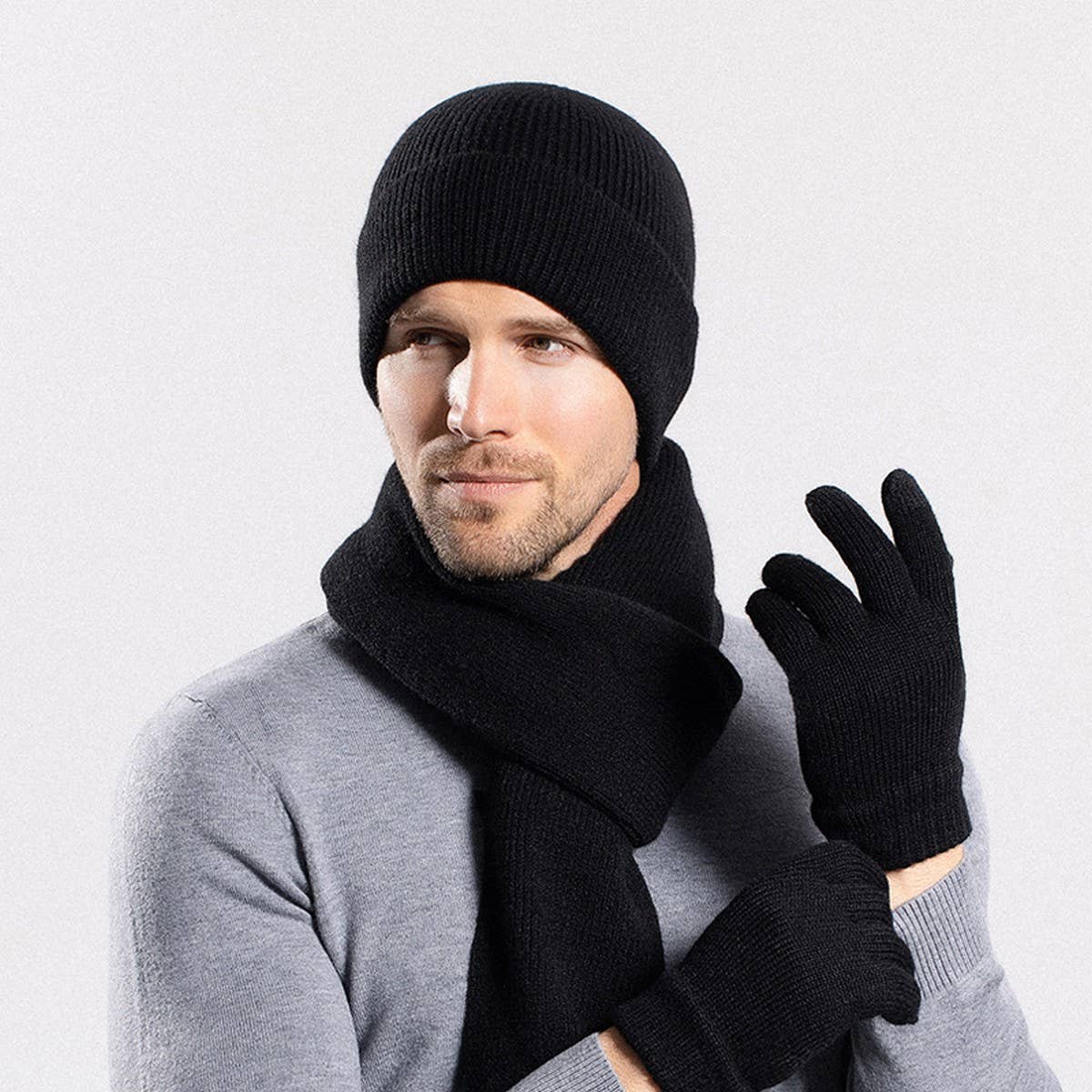 Winter Warm Outdoor Hat Gloves Scarf Set_Cwasc1126