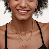 Titanium Steel Necklace Ring Three-Layer Necklace_Cwmm3630