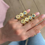 STAINLESS STEEL FASHION PAINTED RHINESTONE RING_CWMM5706