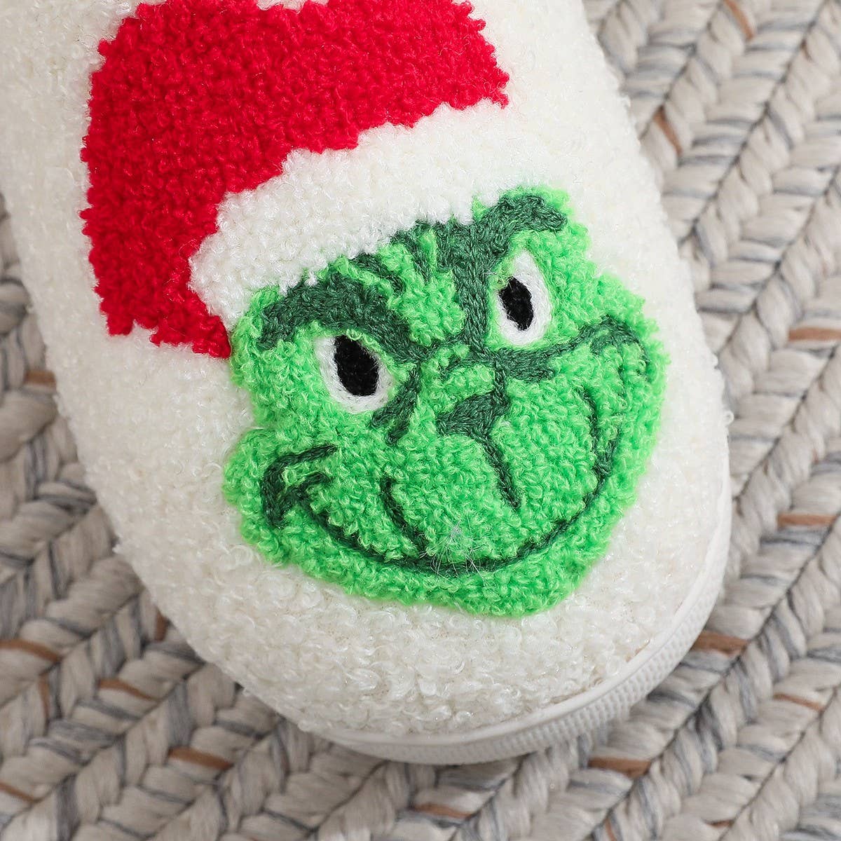 Winter Home Grinch Pattern Cotton Slippers