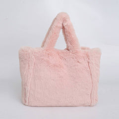 PLUSH SHOULDER TOTE BAG FLUFFY UNDERARM PURSE_CUAB00585