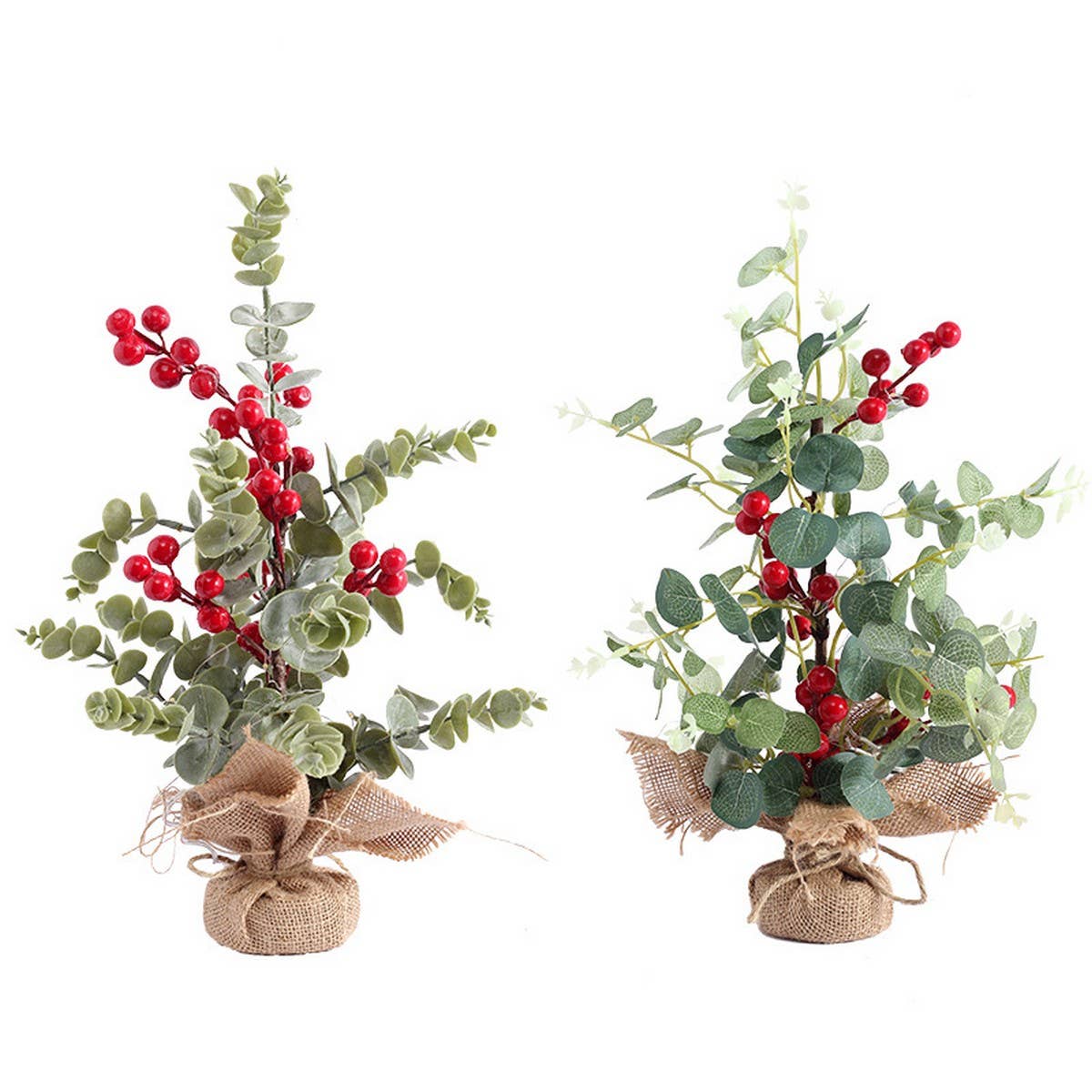40CM LIT EUCALYPTUS RED BERRY CHRISTMAS TREE_CWAJE05408