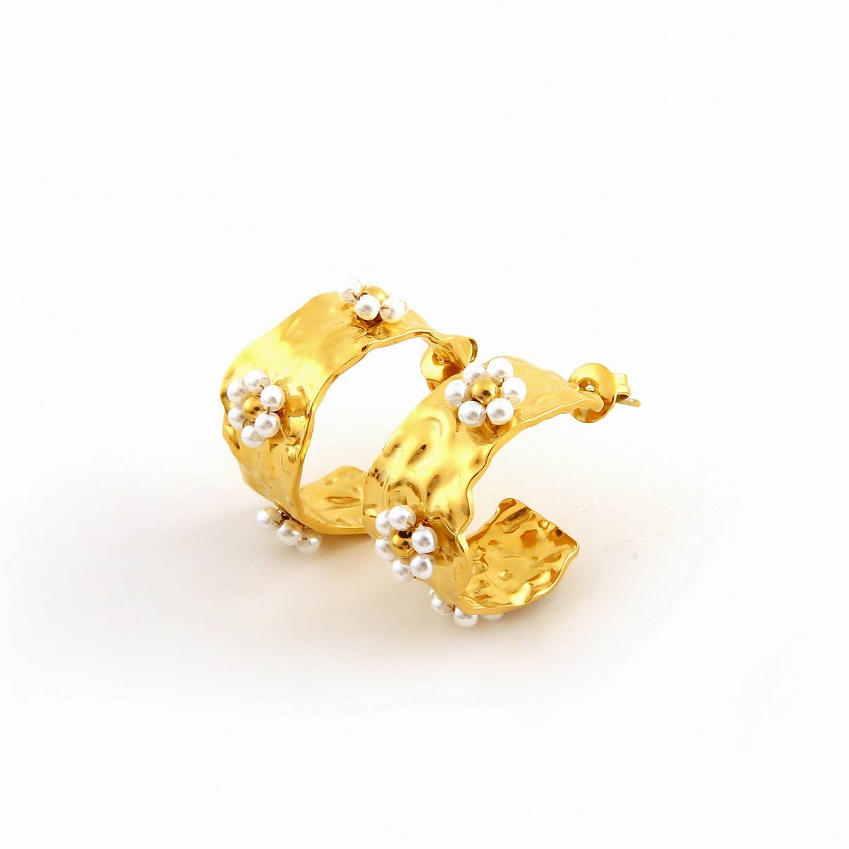 MINIMALIST FLORAL 18K STAINLESS STEEL EARRINGS_CWMM8896