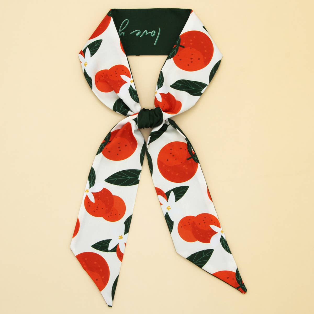 FLORAL LETTER TWILLY SCARF FOR HAIR OR BAG_CWASC0077
