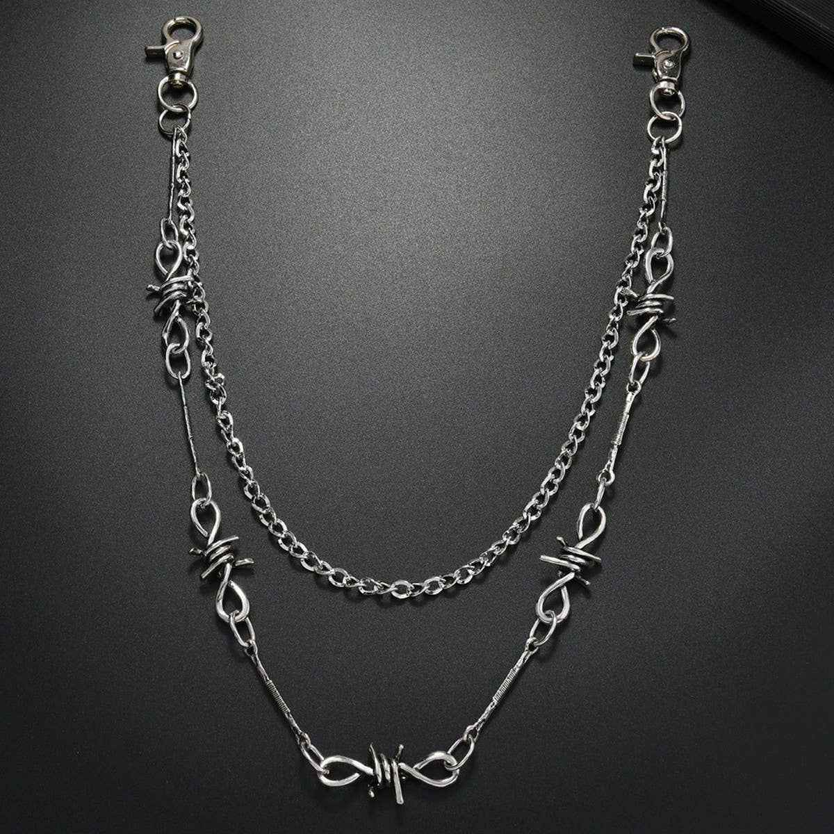 COOL PUNK STYLE MULTI LAYERED SPIKED PANTS CHAIN_CWMM4889