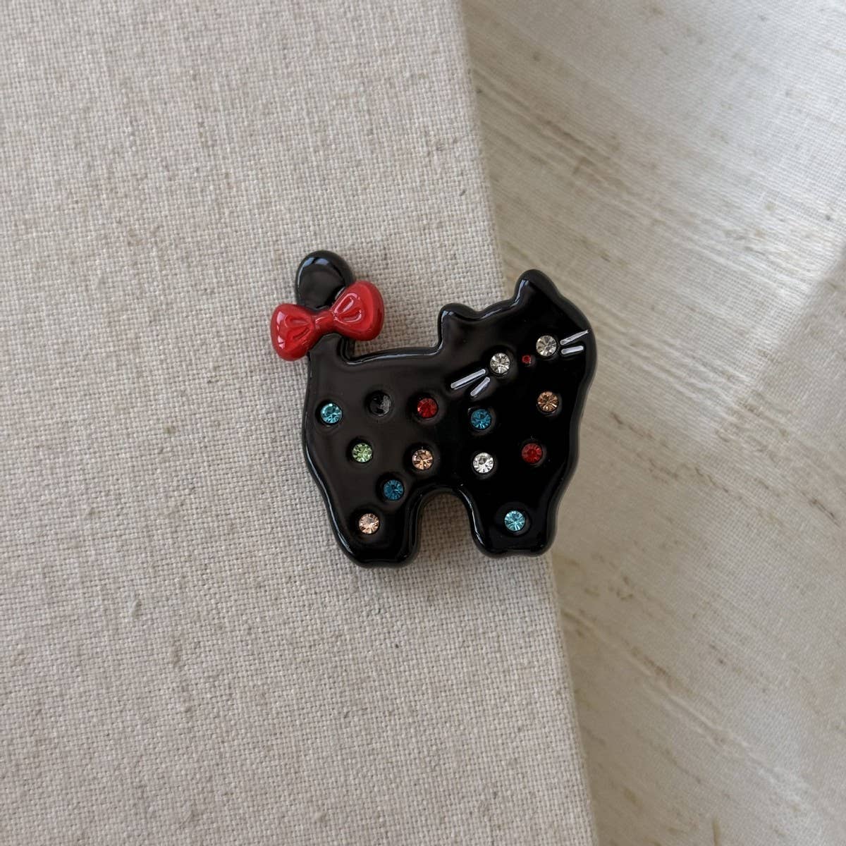Cat Bow Rhinestone Hair Clip Cute Duckbill Clip_Cwaha07766