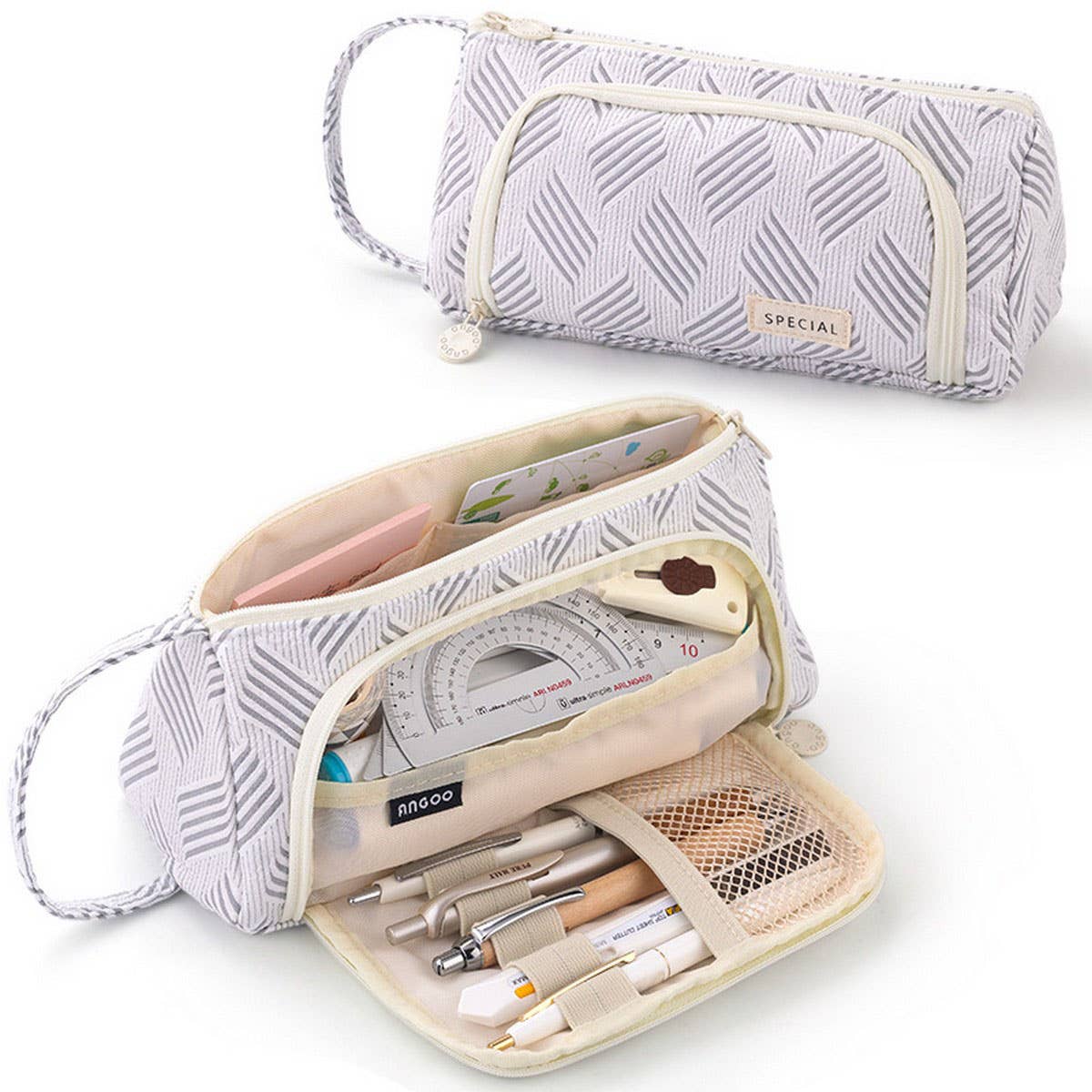 SIMPLE LARGE CAPACITY WINDOW PENCIL CASE_CWMM1982