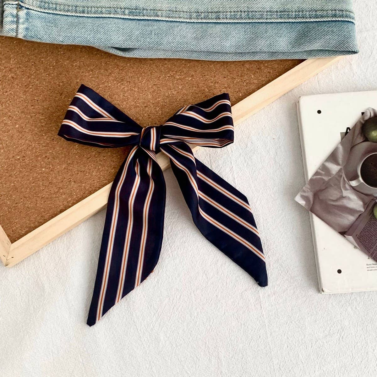Trendy Striped Scarf Hair Wrap Bag Tie_Cwasc02986