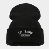 SHIT SHOW EMBROIDERED LETTER PILE HAT KNITTED HAT_CWAH2084