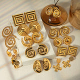 SIMPLE AND STYLISH 18K GOLD SPIRAL EARRINGS_CWASC1661