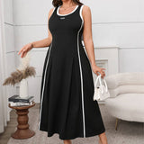 ELEGANT SPAGHETTI STRAP WAIST DRESS FOR SUMMER_CWDSD8487