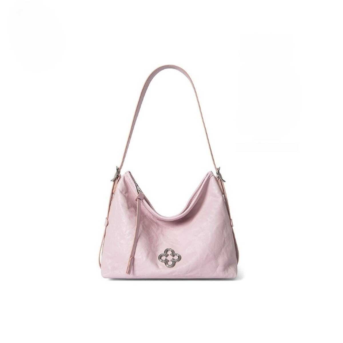 Vintage Ruched Tote Small Shoulder Leather Bag_Cwab5324