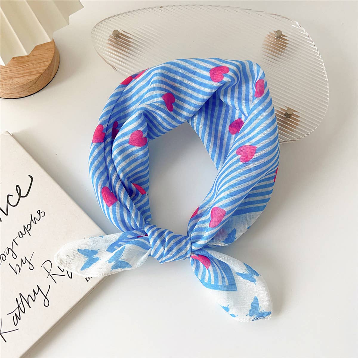 COTTON LINEN FLORAL SQUARE SCARF FOR WOMEN_CWASC0852