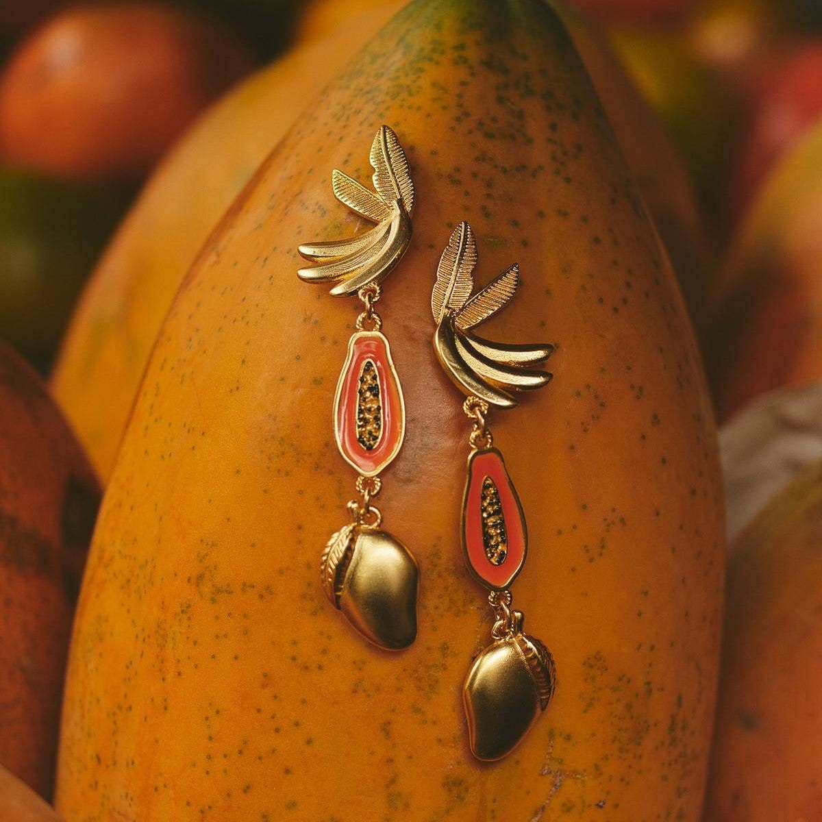 Tropical Fruit Earrings Stainless Steel Elegant