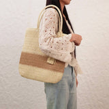SIMPLE SOLID COLOR PAPER ROPE WOVEN BAG_CWAB4716