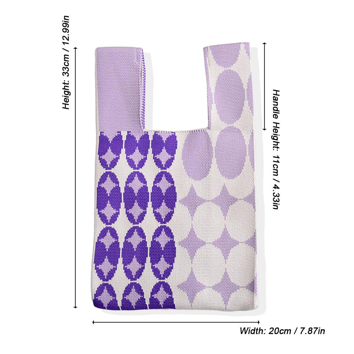 Trendy Knit Handbag For Women, Colorful Design_Cwab0879