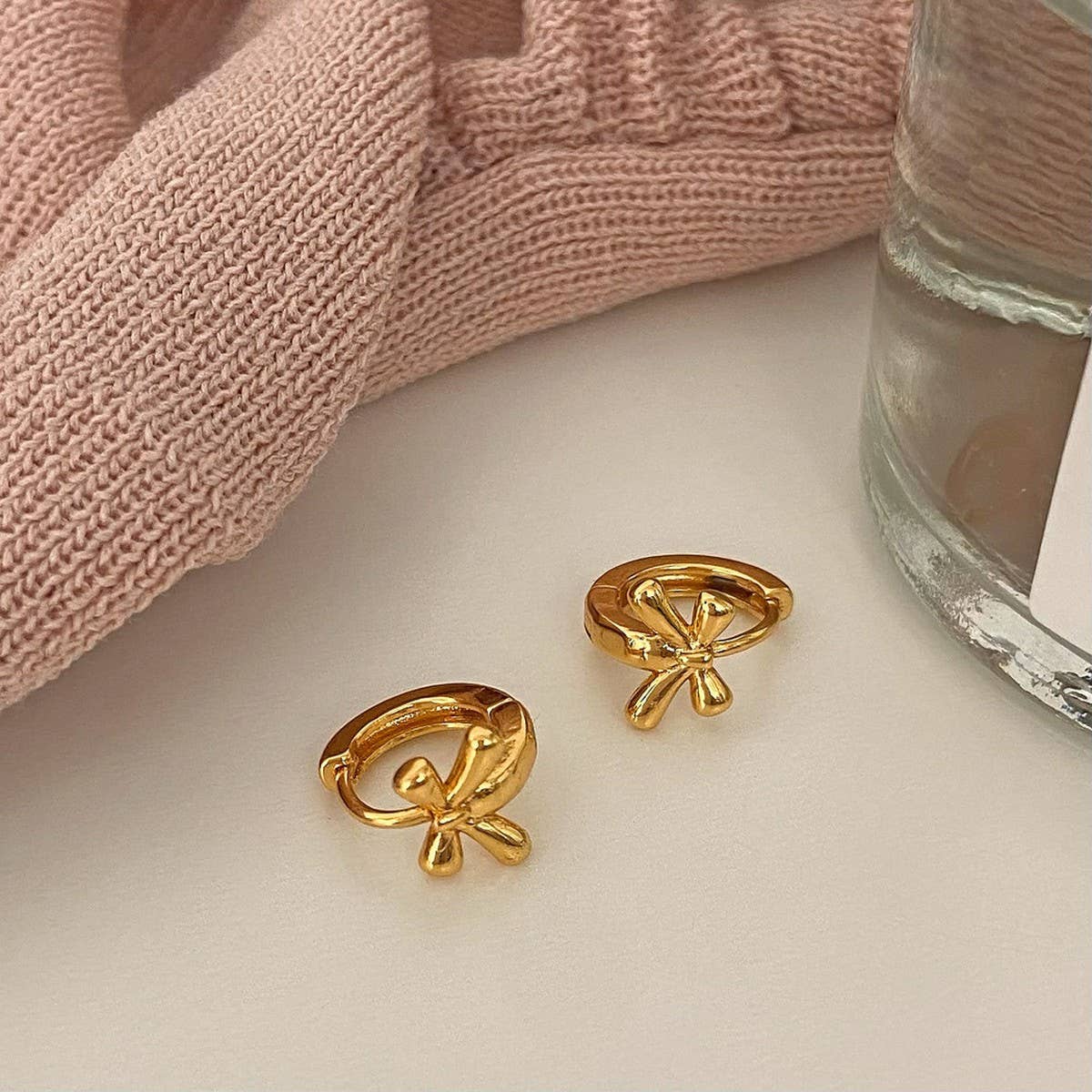 GENTLE AND VERSATILE HIGH END SIMPLE BOW EARRINGS_CWAJE3014