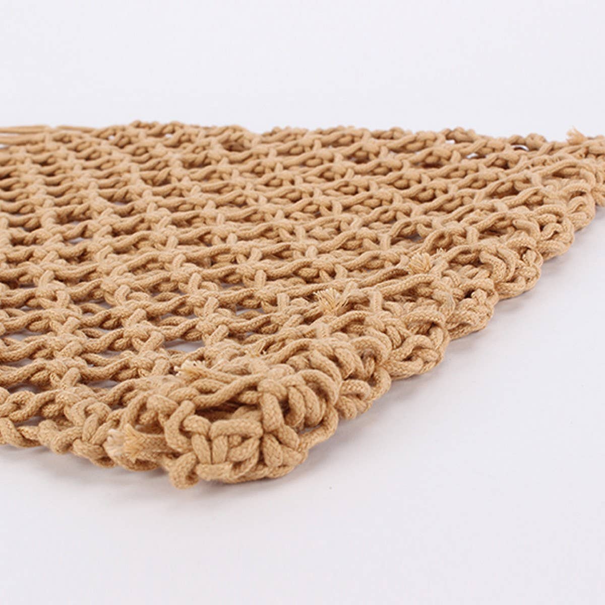 FASHION MESH BEACH BAG HANDMADE WOVEN SHOULDER BAG_CWAB4668