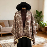 All-Season Warm Shawl Women Thick Poncho Cape_Cwocasl00081
