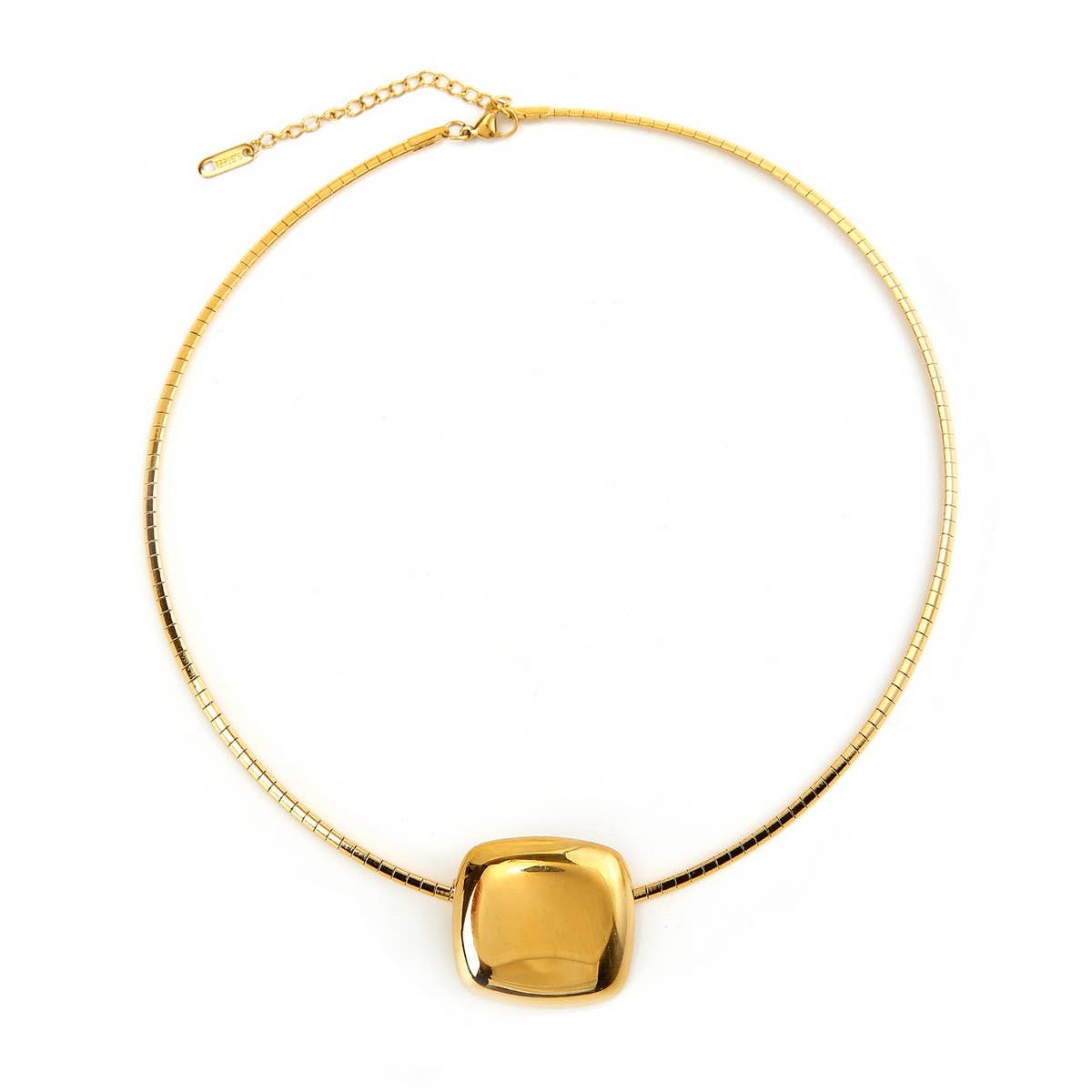 MINIMALIST 18K STEEL SQUARE NECKLACE FADE RESISTANT_CWMM8833