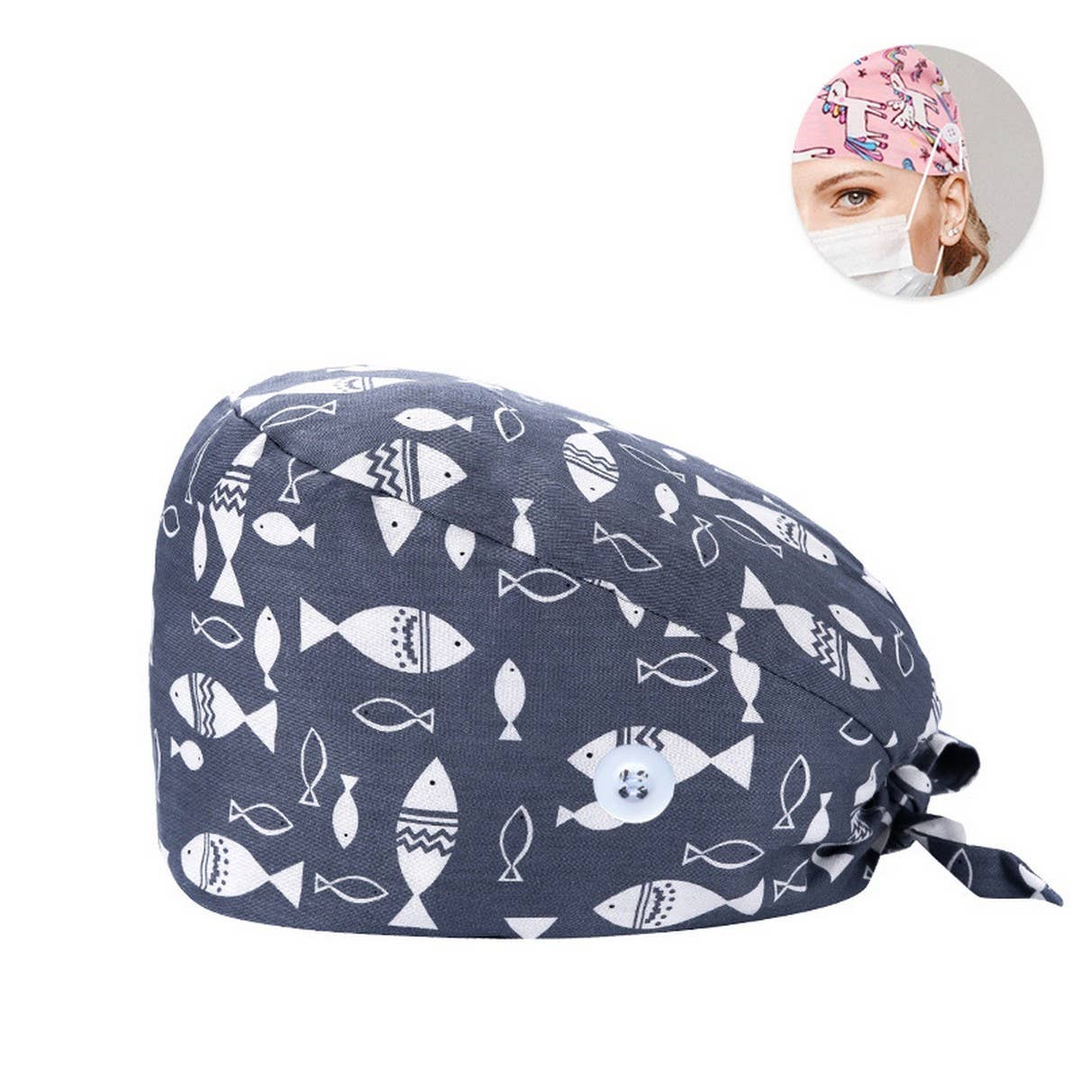 PRINTED SURGICAL CAP SCRUB CAP COTTON NURSE CAP_CWAH3378