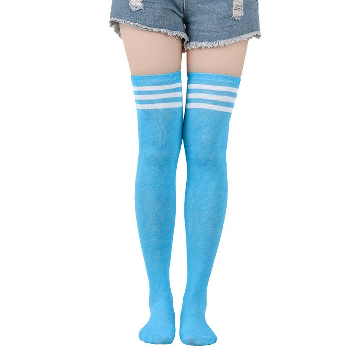 Cwmm10069_Women Three-Stripe Knee-High Socks
