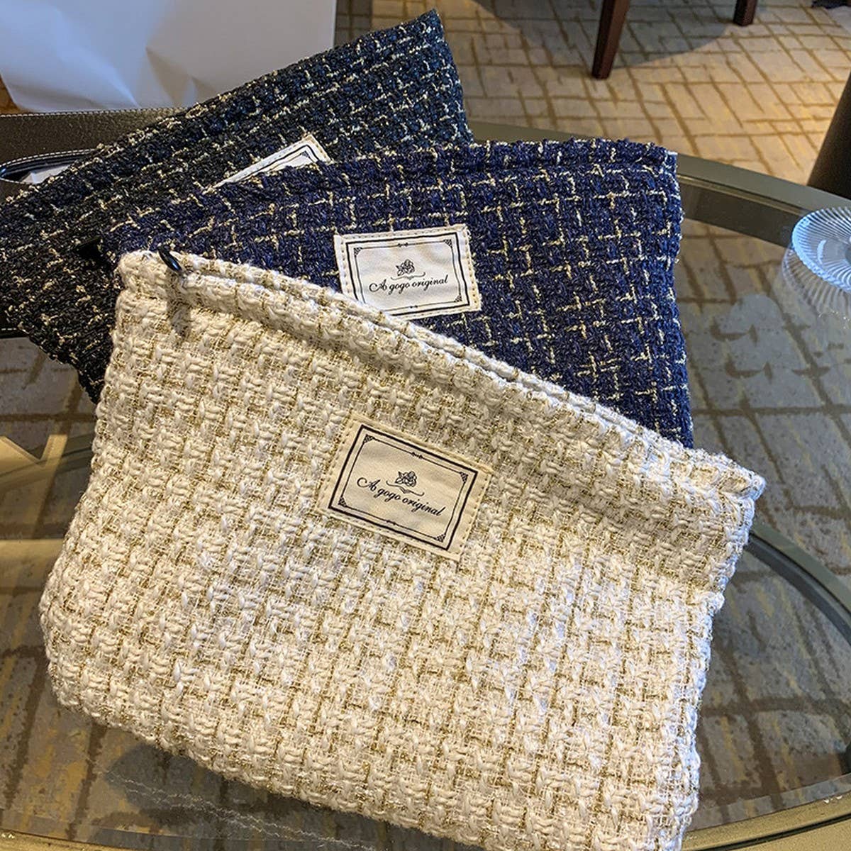 Plaid Makeup Baglarge Travel Canvas Hand Washpouch_Cuab00730