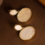 RETRO PERSONALITY NATURAL ABALONE EARRINGS_CWMM4297